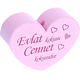motif bead, heart-shaped – "Evlat kokusu Cennet kokusudur" : pastel pink